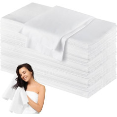 Fanfanwin vienreizlietojamie dvieļi, lieli 32 x 16 collas, matu dvieļi matiem, sejai, ķermenim, roku absorbējoši, ātri žūstoši, vienreizlietojamie vannas dvieļi skaistumkopšanai, spa, salonam, ceļojumiem, sporta zālei, balti