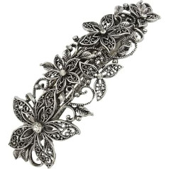 Vintage sudraba lapotu bretes lielais matu klips