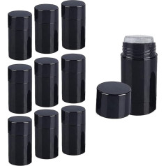 Sxminer Tukšas dezodoranta tvertnes Plastmasas Twist On uzpildes Stick Round Base atkārtoti uzpildāma lūpu balzama caurule DIY DIY dezodorants lūpu krāsa Chalk Chapstick Black 12 gab.