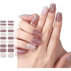 KAHDGSS Nagelfolien aus Gel, halbgehärtet, mit weichem, glänzendem Gel-Finish, langanhaltende Nagelfolien, Salon-Qualität, 20 Stück