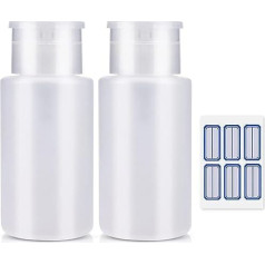 INFILILA Aceton-Pumpspender, 2 Stück, Pumpspenderflasche, Aceton-Behälter 180 ml, für Alkohol, Nagellack und Make-up-Entferner, Toner usw