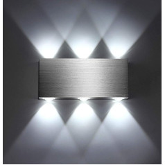 Lightess 18 W LED sienas gaisma iekštelpās Modern Up Down Alumīnija sienas lampa dzīvojamai istabai Guļamistabai Kāpņu telpa Priekšnama gaitenis Cool White