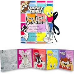 MAD Beauty Looney Tunes sejas masku komplekts: 4 auduma masku komplekts, ko veido Bugs Bunny, Tweety, Taz & Sylvester.