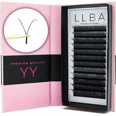 LLBA YY Wimpernverlängerung, Wimpernverlängerung YY 2D Bouquets Volumen | C CC D Kurven | Dicke 0,05 ~ 0,07 mm | gemischte Platte 8-15 mm | Volumen | Lange Lebensdauer und einfache Anwendung (YY, 0,05