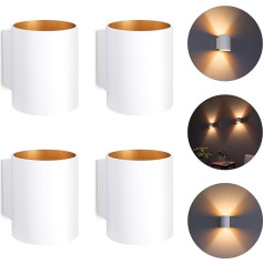 SSC-LUXon TUANI sienas lampu komplekts ar 4 iekštelpu baltā zelta sienas lampas ar retro dizainu, ieskaitot 1x G9 LED lampu Warm White 2W