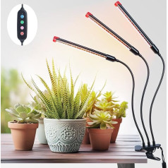 Orchbloom Clip Grow Light 27 W 3000 lūmenu, augšanas gaisma telpaugiem ar pilnu spektru, 2024 spilgtākā LED augu audzēšanas gaisma telpaugiem, bonsai, podiņu augiem, audzēšanas lampa ar 4, 8, 12 stundu taimeri