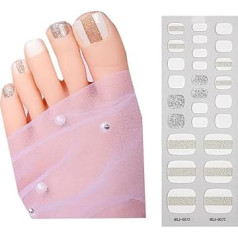 Toenail uzlīmes Pilna nagu folijas puscieta gēla toenail sloksnes Glitter Toenail poļu sloksnes Toenail Art apdare