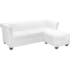 Generisch Chesterfield jiangboyue-275225 L-veida dīvāns mākslīgā āda balta