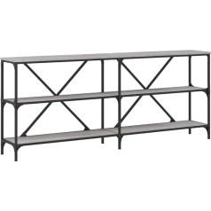 Makastle Konsoles galds, Priekšnama galds, Dekoratīvs galds, Viesistabai un guļamistabai, Pastāvīgais plaukts, Sānu galdiņš, Dīvāna galdiņš, Ieejas galdiņš aiz dīvāna, Pelēks, Sonoma, 180 x 30 x 75 cm, Koka materiāls un