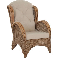 Korb-Outlet Wingback krēsls Ērts un plašs augsts atzveltnes rotangpalmas / TV krēsls Dzīvojamā istaba / rotangpalmas mēbeles (Vintage Brown)