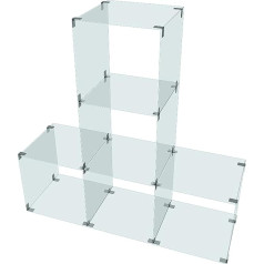 Goodsforbusiness Gmbh Stikla vitrīna ar 5 nodalījumiem 30 x 30 cm vai 40 x 40 cm
