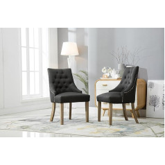 Roundhill Furniture Masīvkoka pogas ar naglu galviņām, 2 komplekti, modernā antracīta krāsā.