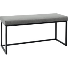 Home Deco Factory HD6834 Mister Gadget JE5276 Izlases modelis Metāls - dzelzs Tekstilaudums - poliestera polstera polsterējums - poliuretāns, pelīte pelēka, 100.00 x 39.00 x 49.00 cm