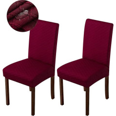 ‎Genina Genina Ūdensnecaurlaidīgi krēslu pārvalki ēdamistabas krēsliem Virtuves Pārsons krēslu pārvalki (vīna sarkans, 2 Pack)