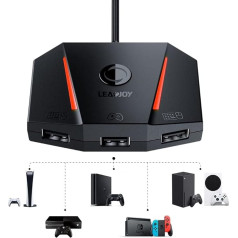 leadjoy VX2 AimBox adapteris Peles tastatūras pārveidotājs Nintendo Switch/PS4/PS5/Xbox One/Xbox X/S sērijas spēļu tastatūras peles pārveidotājs ar 3,5 mm audio ligzdu FPS, TPS un RTS spēlēšanai