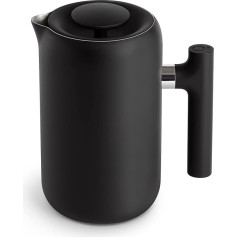 Fellow Clara French Press - 700ml Kapazität, Edelstahl Doppelwand, Einfache Reinigung, Inklusive Holzmischstab, mattes Schwarz