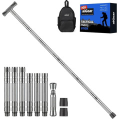 aiGear Walking Stick Upgraded Alumīnija pārgājienu nūjas ar regulējamu augstumu, āra 5/6/7/8 caurules Trekinga nūjas sievietēm vīriešiem mugursoma pārgājieni kempings pelēks