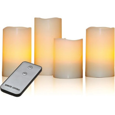 X4-LIFE LED īsta vaska sveču komplekts ar tālvadības pulti 15 x 7,5 x 7,5 cm 4 gab.