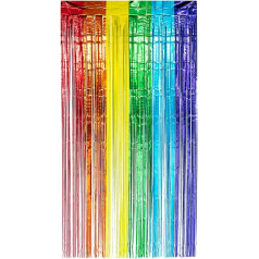 Boland 44763 Folijas aizkars Rainbow 200 x 100 cm, svētku, karnevāla vai dzimšanas dienas dekorēšana, dekorēšana, Finiera aizkars