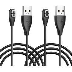 SinLoon Magnētiskais USB ātrās uzlādes kabelis 3,3 pēdas, 2 iepakojuma rezerves uzlādes kabelis austiņu lādētājam Aftershokz, saderīgs ar Shokz Aeropex, OpenRun, OpenRun Pro, OpenRun Mini, OpenComm