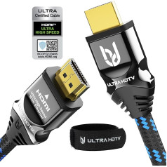 Ultra HDTV 8 K HDMI kabelis - 48 Gb/s, 4 K @ 120 Hz / 8 K @ 60 Hz, dinamiskais HDR-10+, eARC, mainīgs atsvaidzināšanas ātrums (VRR), Dolby Vision