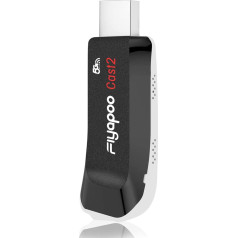 FIYAPOO Miracast dongle 4K 5G Wireless HDMI, ekrāna spoguļattēls un projekcija birojam, sanāksmēm un mācībām, saderīgs ar iPhone, iPad, Android, Windows, Mac, TV, monitoriem (Miracast, DLNA,