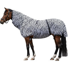 HKM ekzēmas paklājs Zebra ar regulējamu kakla pārvalku Stretch Horse Protection Blanket