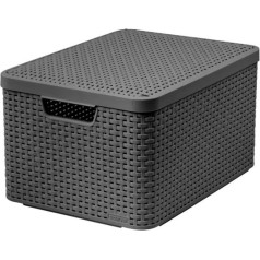 Grozs ar vāku Rattan Style L pelēks