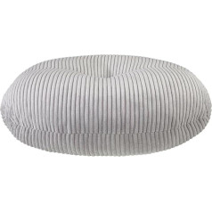 Traumnacht Mājīgs grīdas spilvens no mājīga velveta pārvalka, akmens pelēks, apaļš, 60 cm diametrs un aptuveni 18-19 cm augstums, 1 180 g pildījuma svars, ražots saskaņā ar Vācijas kvalitātes standartu.
