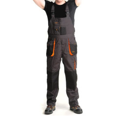 ART.MAS Classic Dungarees, darba bikses, amatniekam, dārzniekam, mehāniķim, 270 g/m2, grafīta / oranžā vai grafīta / sarkanā krāsā