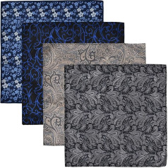 NiceLand 4 kabatas lakatiņu komplekts, vīriešu uzvalka kabatas lakatiņi Vīriešu kabatas lakatiņi Vīriešu kabatas lakatiņi, kabatas lakatiņi no poliestera zīda, 22,5 x 22,5 cm