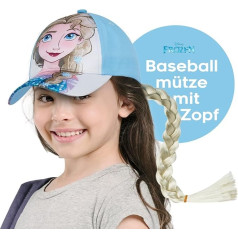 Disney Princess Collection bezbola cepure meitenēm, kokvilna un poliesteris, viena izmēra, ērta meiteņu cepure ar noņemamu matu pīnīti