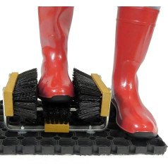 CZYSZCZAK SMART apavu paklājs - āra paklājs - apavu birstes - apavu tīrītājs ar gumijas un neilona sariņu platformu, trīs birstes, melns, nav nepieciešama montāža