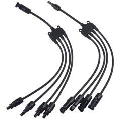 Y-Type 4 auf 1 Solarmodul-Abzweigverbinder, männlicher weiblicher Stecker, wasserdichter Verlängerungskabel-Konverter für Solar-Photovoltaikanlage, Schwarz