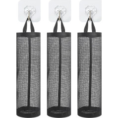 3 plastmasas maisiņu iepakojums Iepirkumu maisiņu turētājs, plastmasas maisiņu turētājs, plastmasas maisiņu turētājs, atkritumu maisiņiem, iepirkumu maisiņu uzglabāšanai, vannas istabai, virtuvei, dzīvojamai istabai