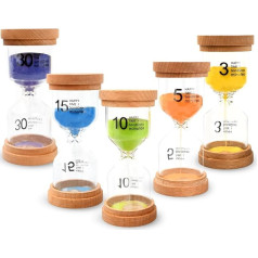 Smilšu taimera komplekts 3/5/10/15/30 minūtes, taimeris, smilšu pulkstenis, krāsains smilšu pulksteņu komplekts, smilšu pulkstenis, olu taimeris, pretkritiena smilšu pulksteņu komplekts bērniem, mājas biroja rotājums, virtuves taimeris, radoš
