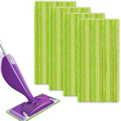 4 x Swiffer WetJet izsmidzināmās nomaināmās mazgājamās mikrošķiedras grīdas tīrīšanas salvetes (zaļas (4 gab.)