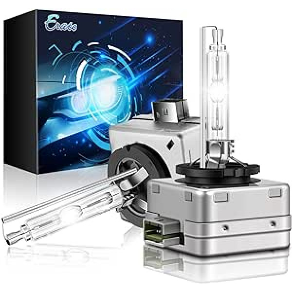 Erato D3S Xenon Bulb HID priekšējo lukturu spuldzes, 6000K 35W dimanta baltas gaismas spuldzes Ksenona izlādes spuldzes tālās gaismas 12V ksenona rezerves spuldzes priekšējo lukturu ūdensizturīgs automašīnas HID rezerves komplekts, 2 gab.