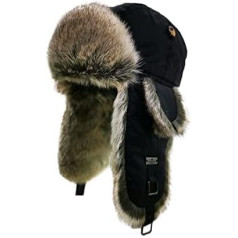 Alkaidstar Unisex Trapper Ushanka Russian Hut mākslīgās kažokādas cepure Earflap ziemas bumbvedēja cepure Aviator cepure kažokādas cepure pieaugušajiem vīriešiem