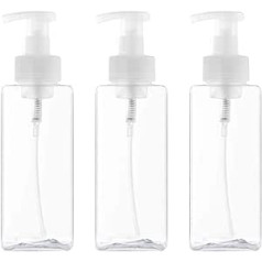 Milisten Foam Bottle Travel Press Pump Bottle 650 ml Foaming Liquid Soap Dispenser Refillable Cleaning Products Shampoo Container Subpackaging Bottle 3 Pieces, Transparent, transparent