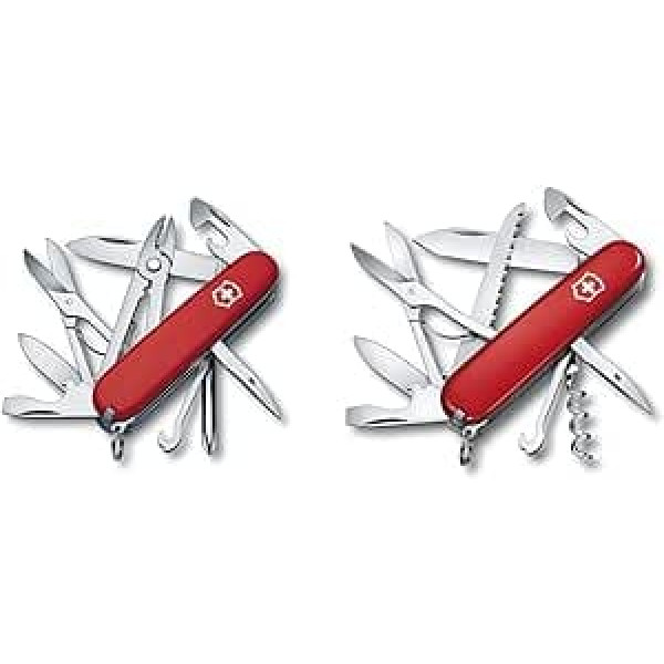 Victorinox Deluxe Tinker kabatas nazis ar 17 funkcijām, Phillips skrūvgriezis, kombinētās knaibles, šķēres, sarkans