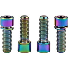 Wanyifa Titanium Ti Bolt M7 x 20 25 mm sešskaldņu galva ar paplāksnēm velosipēda kātam, 4 pack