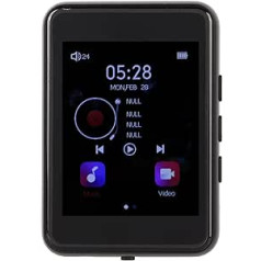 Bewinner 2,4 collu skārienekrāna HIFI MP3 MP4 atskaņotājs ar Bluetooth 5.0, FM radio, balss ierakstīšana, e-grāmata, modinātājs, atbalsta līdz 128 GB karti (melnā krāsā)