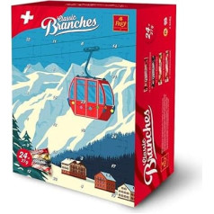 Frey Chocolate Branches Adventes kalendārs - Ziemassvētku kalendārs ar 24 dažādiem šokolādes batoniņiem ar lazdu riekstu krēma pildījumu - Šveices šokolāde ar UTZ sertifikātu