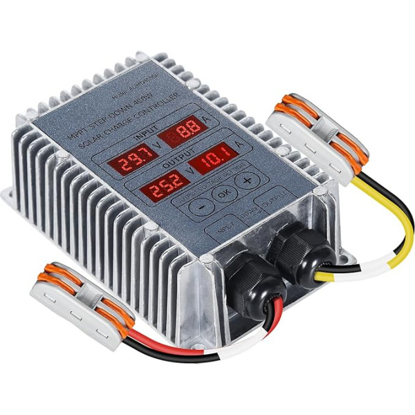 Jadeshay 400W MPPT saules uzlādes kontrolieris Saules paneļu uzlādes kontrolieris Boost regulators 24-85V sprieguma regulators, regulējams skābes baterijām litija baterijām