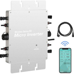 BuyWeek 1600 W Solar Grid Tie invertors, balkona elektrostacijas mikro invertors IP65 ūdensizturīgs saules invertors ar WiFi lietotnes vadību, maksimālā PV ieejas jauda 4 x 400 W saules PV sistēmai