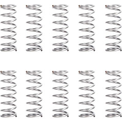 10 Stück Edelstahl-Kompressionsfedern, Drahtdurchmesser 0,8 mm, 7 mm Außendurchmesser, 45 mm Länge