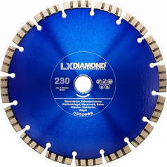 LXDIAMOND Dimanta disks 230 mm x 30,0 mm Dimanta disks akmenim, betonam, dzelzsbetonam Piemērots akmens zāģiem, zāģēšanas galdiem, tiltu zāģiem - Dimanta disks 230 mm augstākās kvalitātes betonam