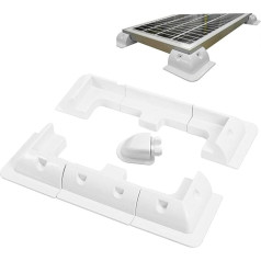 BEAHING Solarpanelhalterungen 7pcs/Set Plastik Solarpanel Montagehalterungen weiße Bohrfreie Solarpanel-Befestigungshalterungen mit Solarkabeleingangsdrüse für Dächer von RV Caravans Vehicles Weiß