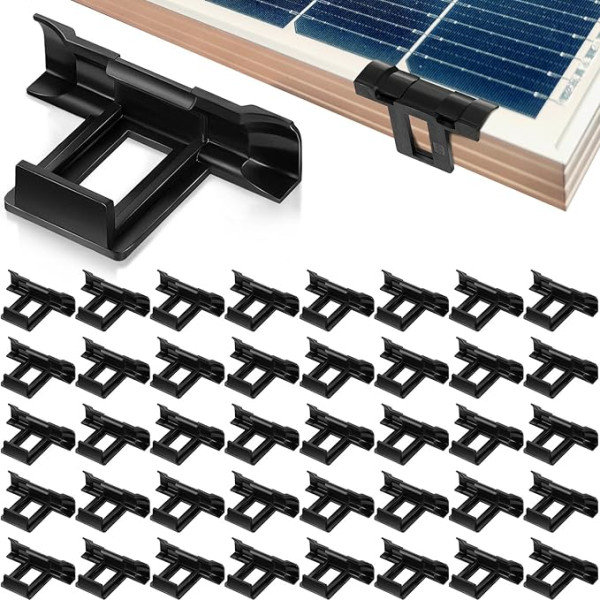 Ylinge Pack of 100 saules paneļu ūdens drenāžas klipsi Drenāžas klipsi Fotovoltaikas paneļu dubļu noņemšanas klipsi PV ūdens drenāžas klipsi PV moduļu tīrīšanas klipsi ūdens drenāžai (30 mm)